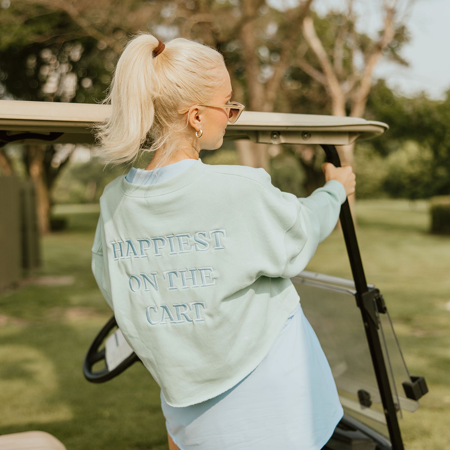 Happiest in the Cart Cropped Crewneck